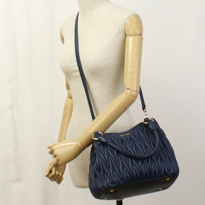 MIUMIU 2WAY Materasse 5BE886 N88 F0016 Tote Bag/Sheep leather Women's