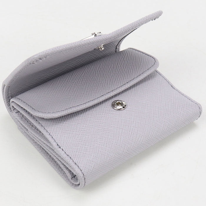 PRADA Saffiano Triangle Wallet Safiano leather 1MH043 QHH F0ETB Three fold wallet leather Women