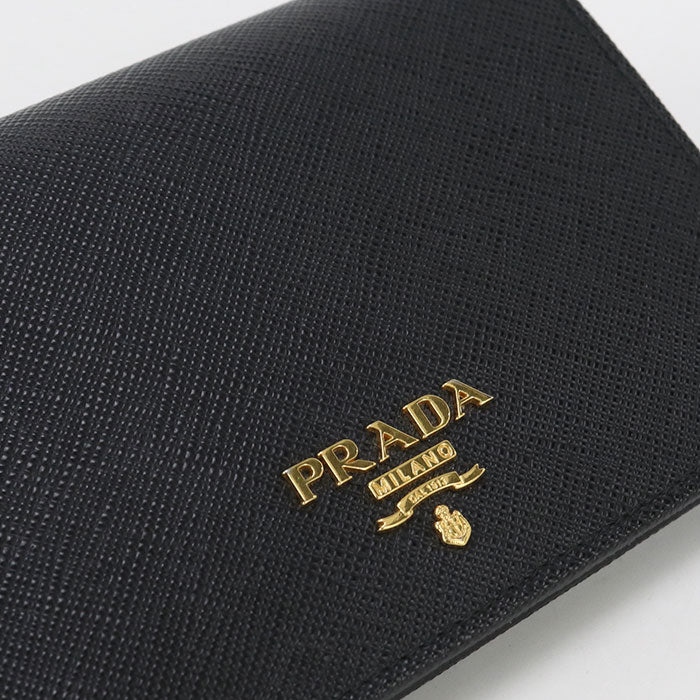 PRADA Saffiano leather wallet Folded wallet leather Women