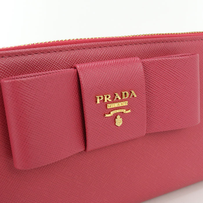 PRADA zip around long wallet Safiano leather PurseZip Around leather Women