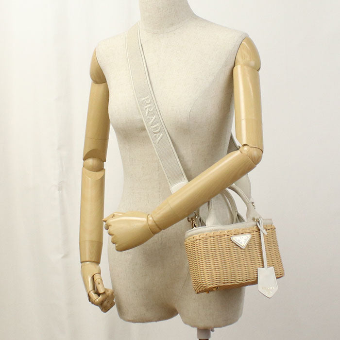PRADA 2WAY 1BG469 2CYG F0N86 Basket bag Rattan Women