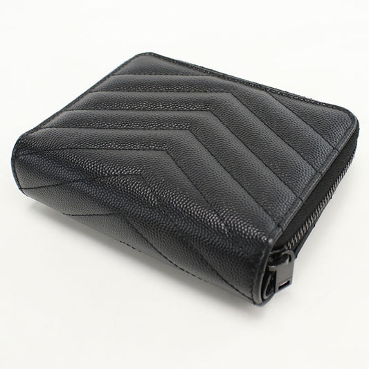 SAINT LAURENT Zip around wallet Monogram Compact 668288 Folded wallet Calfskin Women's