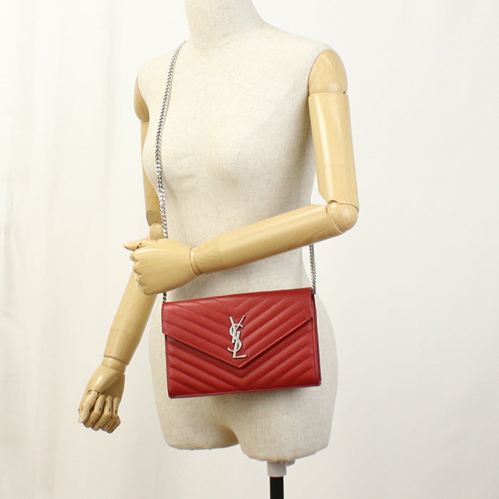 SAINT LAURENT Classic Cassandra SL90027 Chain wallet Calfskin/Classic Chain Wallet Women