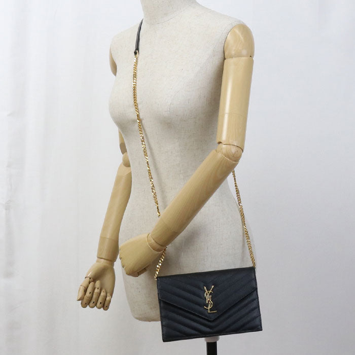 SAINT LAURENT envelope Cassandra 393953 Chain wallet Calfskin Women