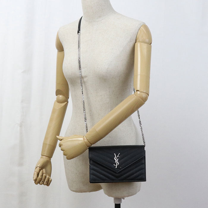 SAINT LAURENT envelope Cassandra 742920 Chain wallet Calfskin Women