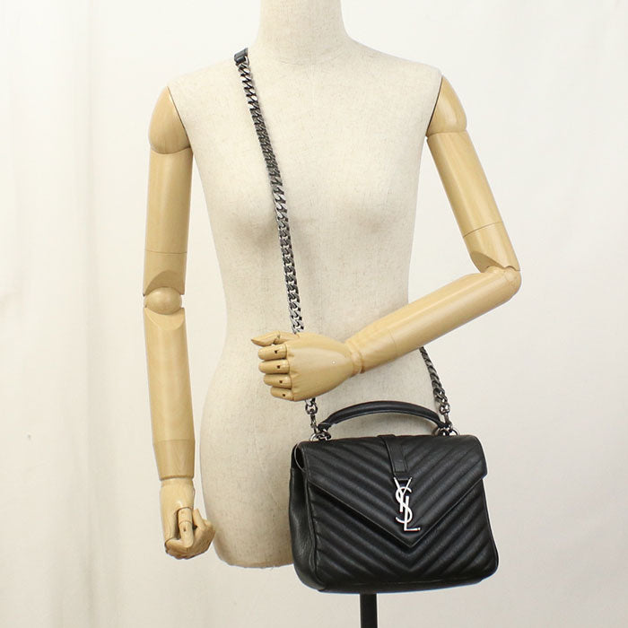 SAINT LAURENT 2WAY handbag Monogram College 487213 Handbag leather Women