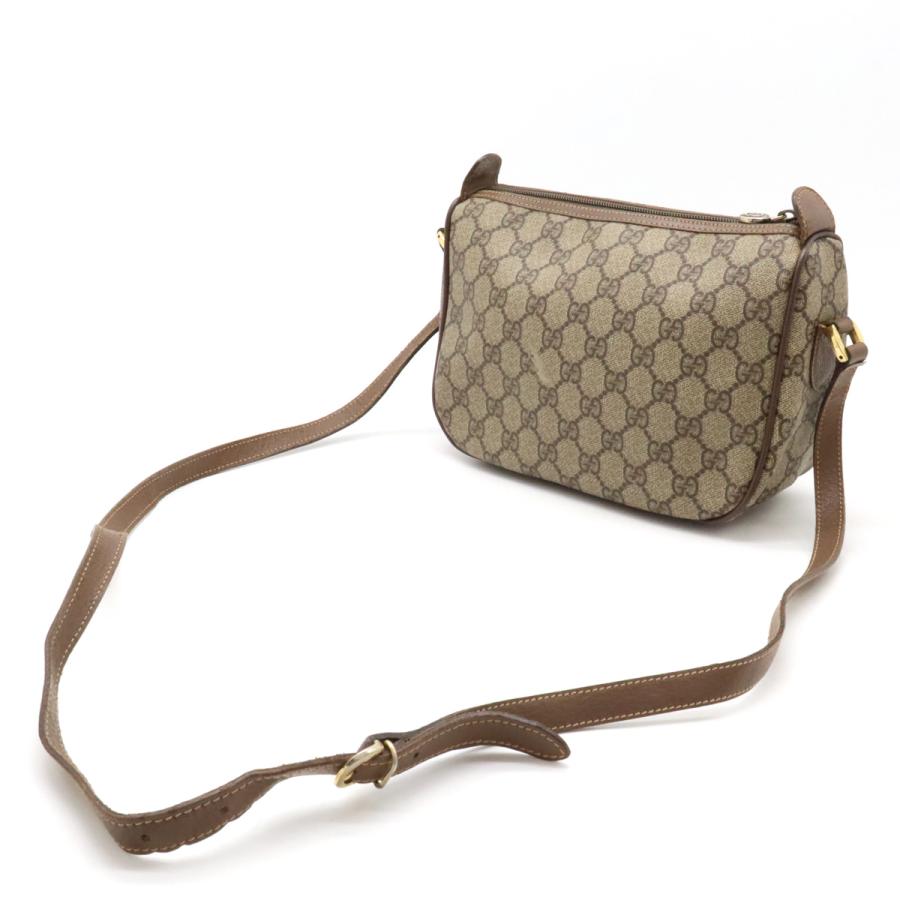 GUCCI Authentic Vintage GG Plus Sherry Line Shoulder Bag Pochette Beige Brown Gold Hardware