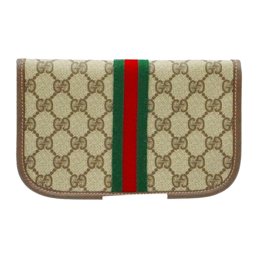 GUCCI Authentic Vintage Sherry Line Pouch Clutch Bag GG Supreme Pouch PVC Canvas