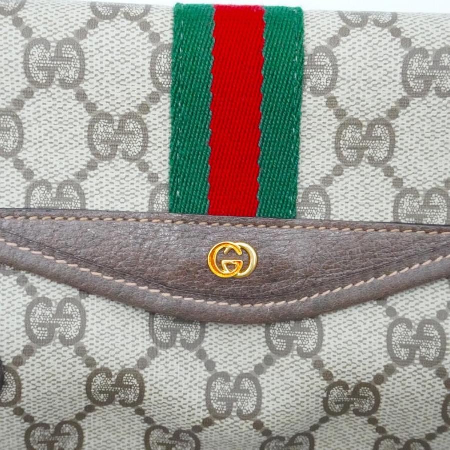 GUCCI Authentic Vintage Sherry Line Pouch Clutch Bag GG Supreme Pouch PVC Canvas