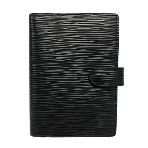 LOUIS VUITTON Authentic Vintage R20052 Agenda PM Epi Notebook Cover System Notebook Leather 6-Ring Gold Hardware Black