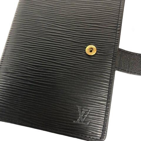 LOUIS VUITTON Authentic Vintage R20052 Agenda PM Epi Notebook Cover System Notebook Leather 6-Ring Gold Hardware Black