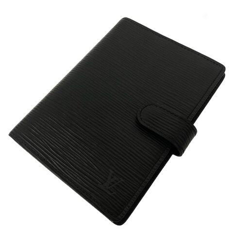 LOUIS VUITTON Authentic Vintage R20052 Agenda PM Epi Notebook Cover System Notebook Leather 6-Ring Gold Hardware Black