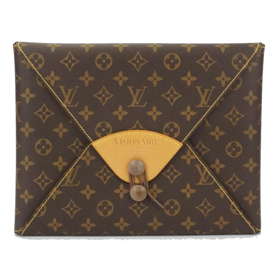 LOUIS VUITTON Authentic Vintage M99045 Visionaire No18 100th Anniversary 2500 Limited Monogram Brown Clutch Bag Unused