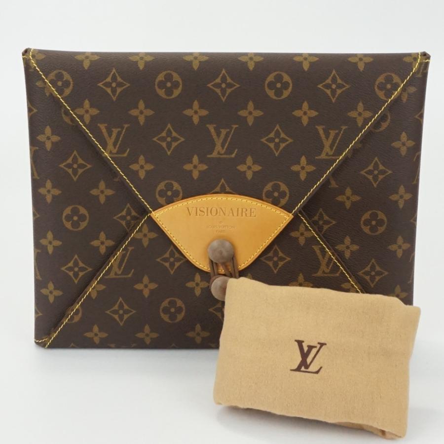 LOUIS VUITTON Authentic Vintage M99045 Visionaire No18 100th Anniversary 2500 Limited Monogram Brown Clutch Bag Unused