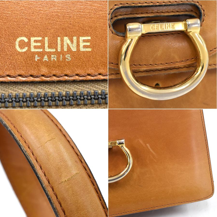 CELINE Authentic Vintage Handbag Top Handle Double Flap