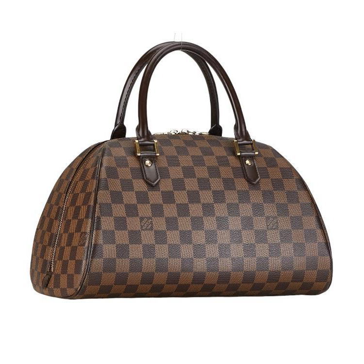 LOUIS VUITTON Authentic Vintage Damier Ribera MM Handbag Mini Boston Bag N41434 Brown