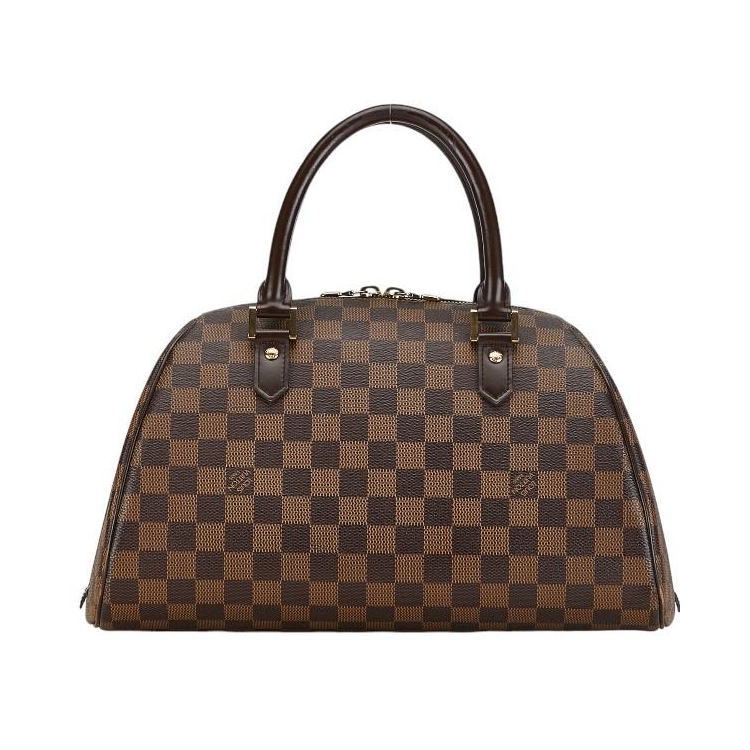 LOUIS VUITTON Authentic Vintage Damier Ribera MM Handbag Mini Boston Bag N41434 Brown