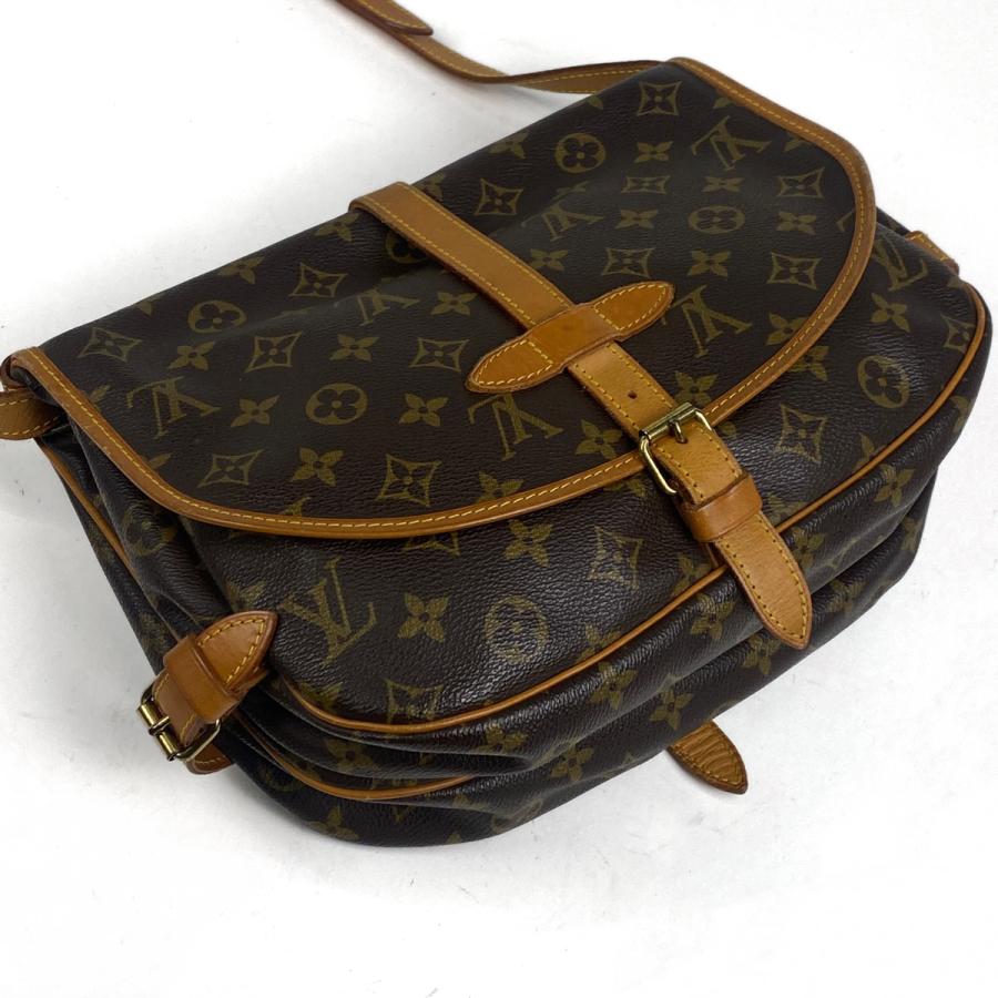 LOUIS VUITTON Authentic Vintage Saumur 30 Crossbody Shoulder Bag Monogram Brown M42256