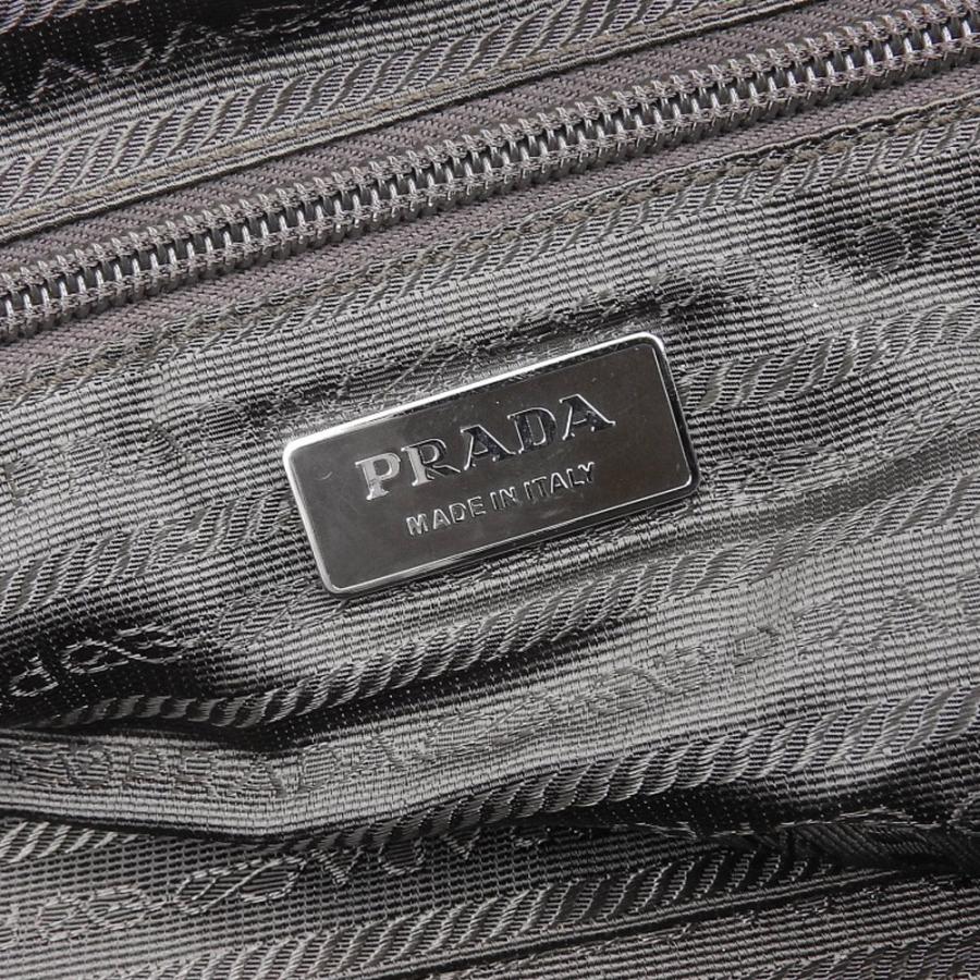 PRADA Authentische Vintage 90er Jahre Dreieck Logo Leder Canvas Schulter Boston Handtasche Reise Business