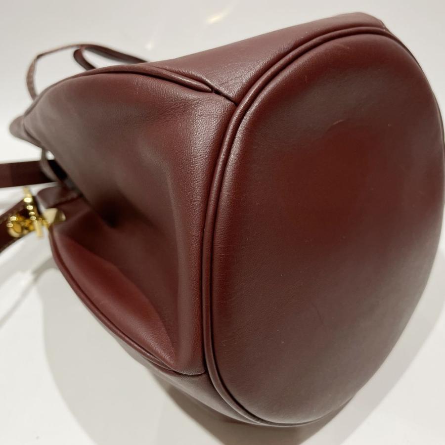 CARTIER Authentic Vintage Shoulder Bag Must Line Drawstring Crossbody Bordeaux