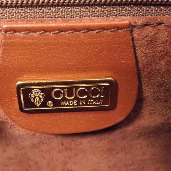 GUCCI Authentic Vintage Logo Shoulder Bag Brown