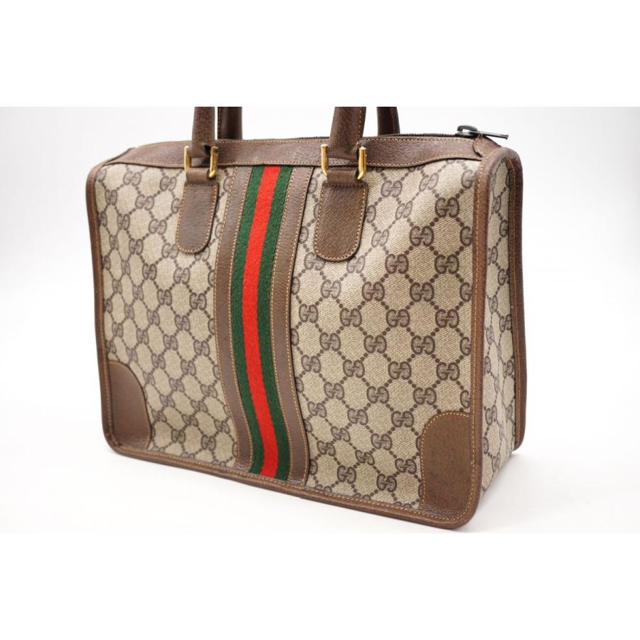 GUCCI Authentische Vintage Handtasche Tote GG Plus Sherry Line PVC Leder