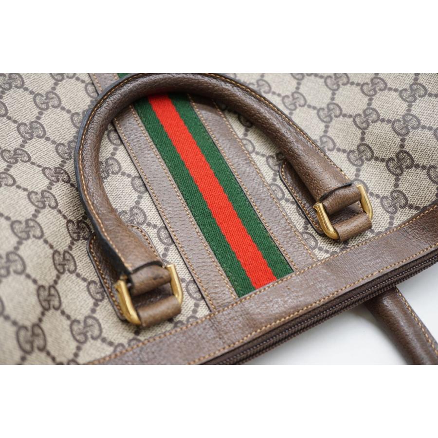 GUCCI Authentische Vintage Handtasche Tote GG Plus Sherry Line PVC Leder