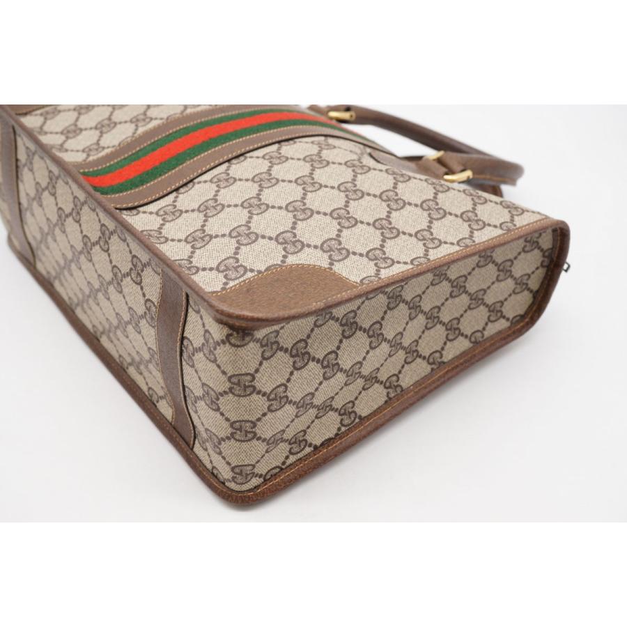 GUCCI Authentische Vintage Handtasche Tote GG Plus Sherry Line PVC Leder