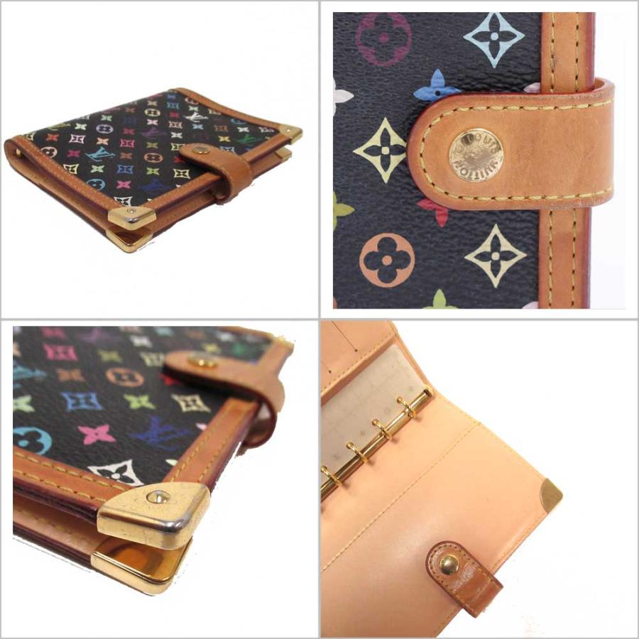 LOUIS VUITTON Authentic Vintage Agenda PM Notebook Cover System Notebook R20895 Black Brown Multicolor