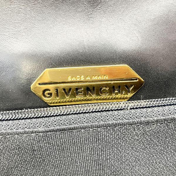 GIVENCHY Authentic Vintage 4G Logo Plate Top Handle Handbag Leather