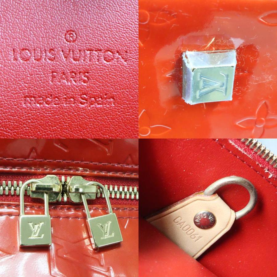 LOUIS VUITTON Authentic Vintage Monogram Vernis Sutton M91080 Rouge Handbag