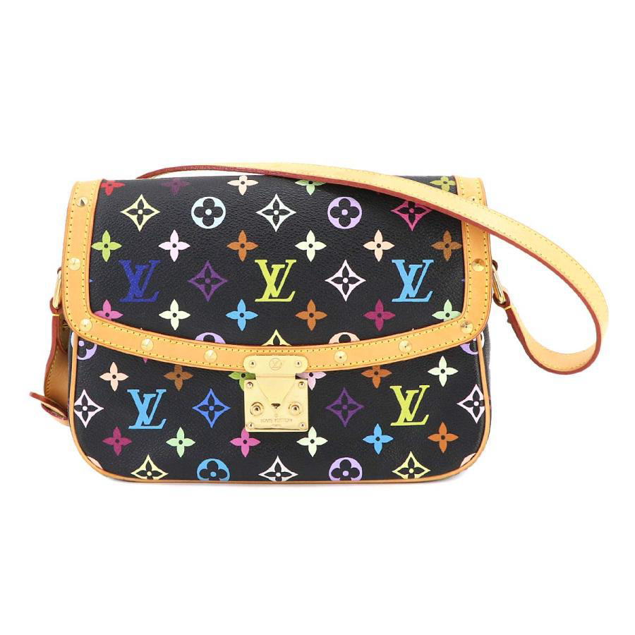 LOUIS VUITTON Authentic Vintage Monogram Multicolor Sologne Shoulder Bag Noir M92639