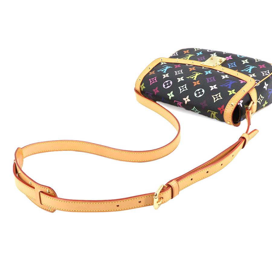 LOUIS VUITTON Authentic Vintage Monogram Multicolor Sologne Shoulder Bag Noir M92639