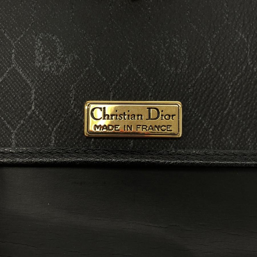 Christian Dior Authentic Vintage Chain Shoulder Leather Bag Black