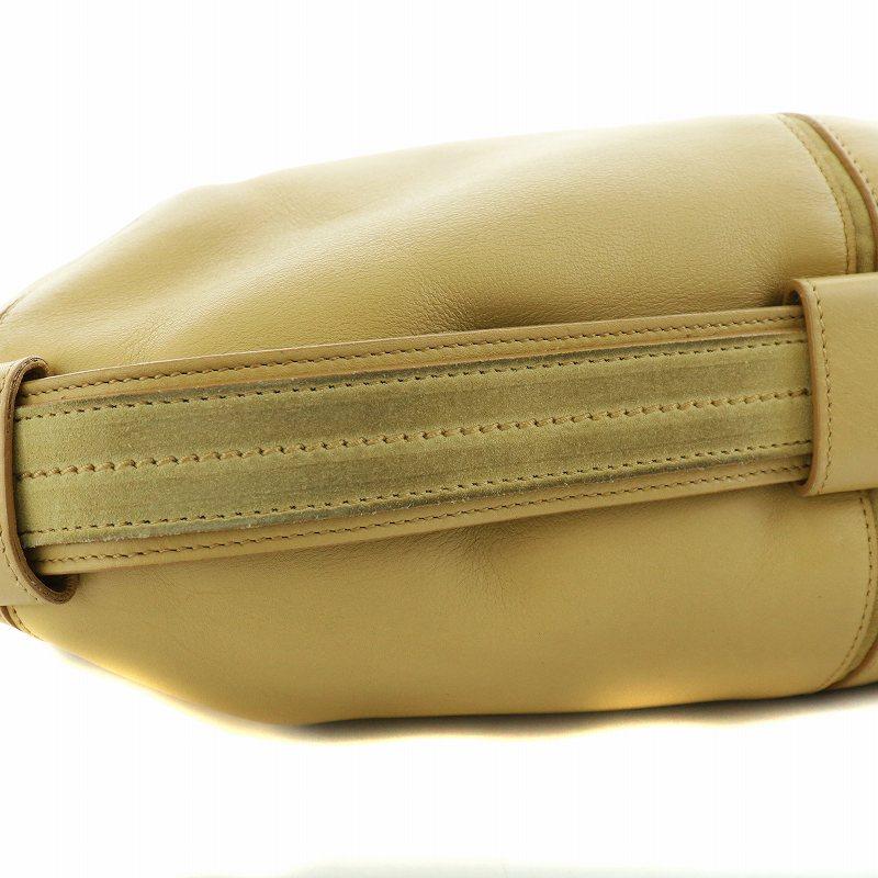 YVES SAINT LAURENT Authentische Vintage Rive Gauche One Schultertasche Leder Wildleder Gold Hardware Beige