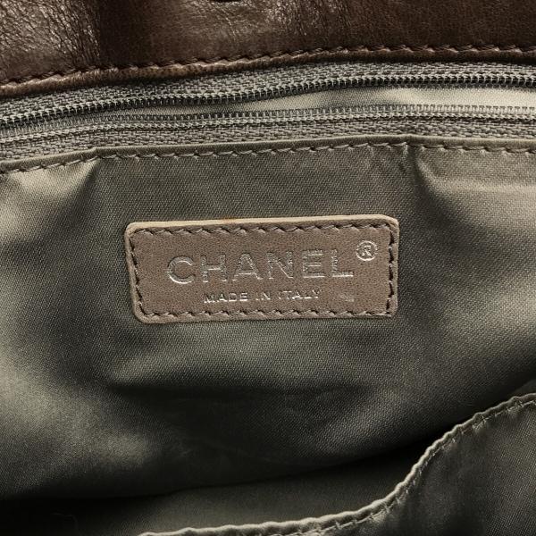 CHANEL Authentic Vintage Tote Bag Wild Stitch Brown Silver Hardware Leather