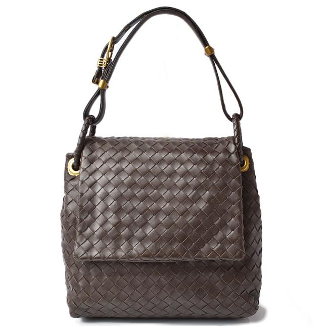 BOTTEGA VENETA Authentic Vintage Handbag Dark Brown