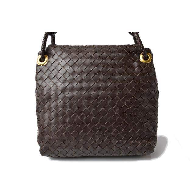 BOTTEGA VENETA Authentic Vintage Handbag Dark Brown