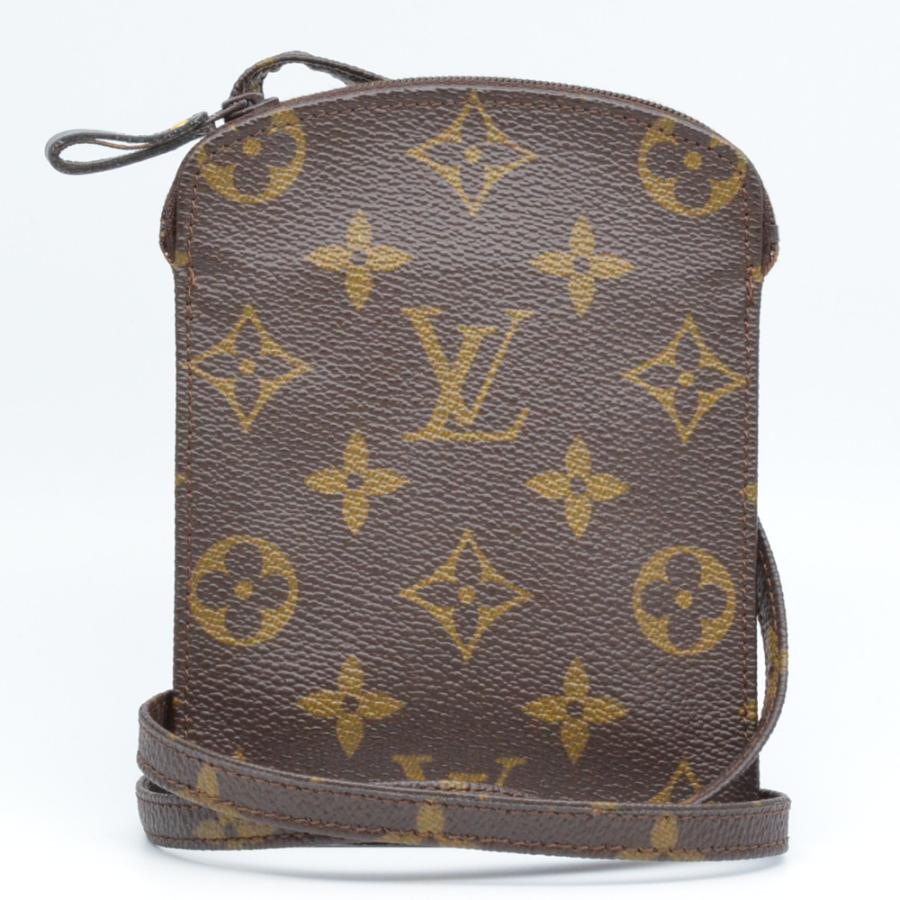 LOUIS VUITTON Authentic Vintage Pochette Secre Monogram Canvas Brown Shoulder Bag Pochette Pouch