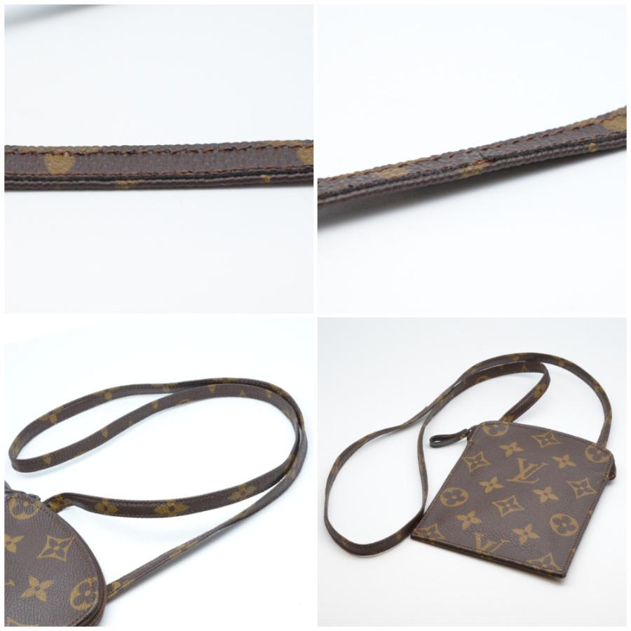 LOUIS VUITTON Authentic Vintage Pochette Secre Monogram Canvas Brown Shoulder Bag Pochette Pouch