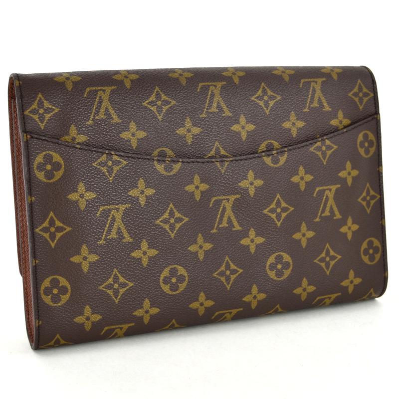 LOUIS VUITTON Authentic Vintage Bag Monogram Bordeaux M51797 Shoulder Bag Clutch Bag 2-Way Brown Leather Button Closure