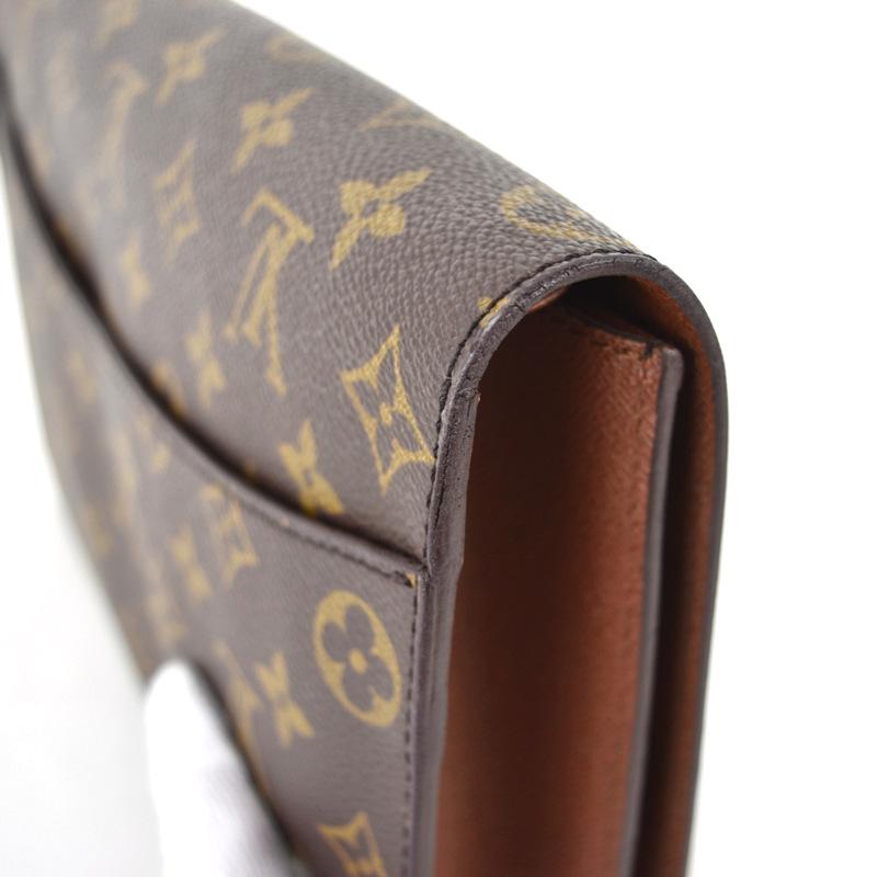 LOUIS VUITTON Authentic Vintage Bag Monogram Bordeaux M51797 Shoulder Bag Clutch Bag 2-Way Brown Leather Button Closure