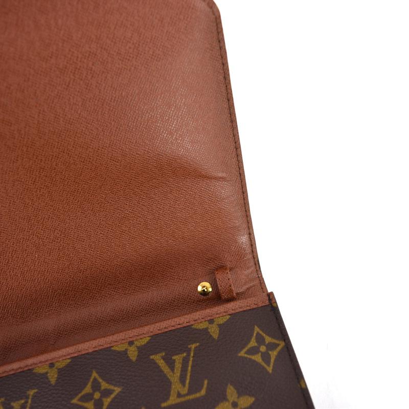 LOUIS VUITTON Authentic Vintage Bag Monogram Bordeaux M51797 Shoulder Bag Clutch Bag 2-Way Brown Leather Button Closure