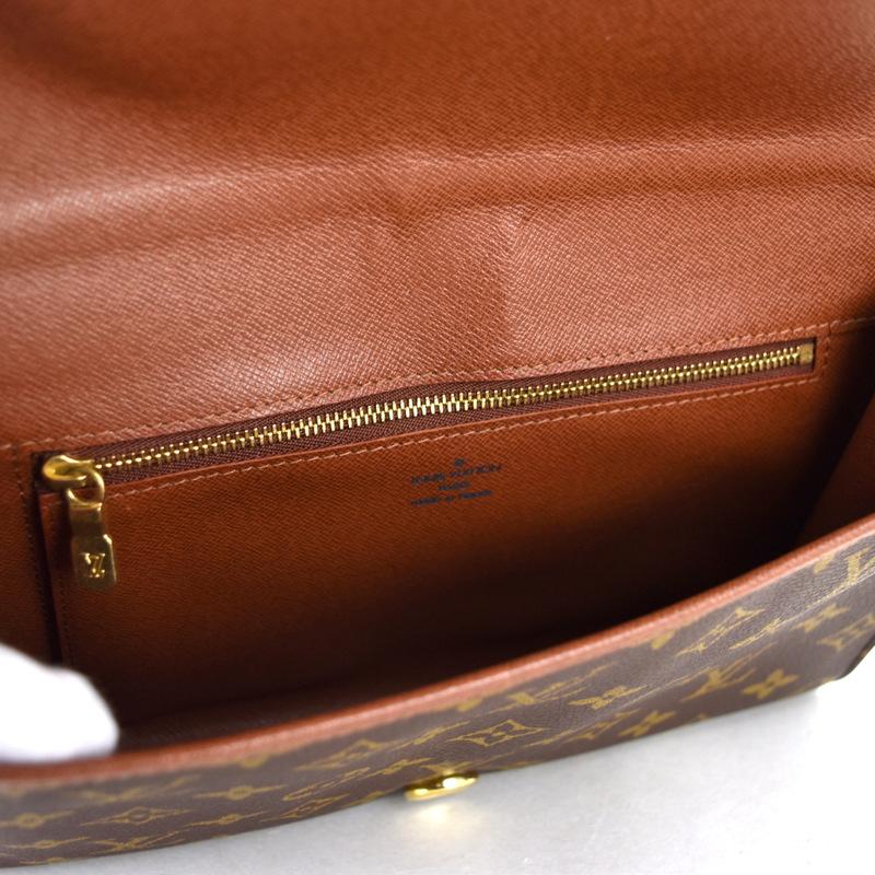 LOUIS VUITTON Authentic Vintage Bag Monogram Bordeaux M51797 Shoulder Bag Clutch Bag 2-Way Brown Leather Button Closure