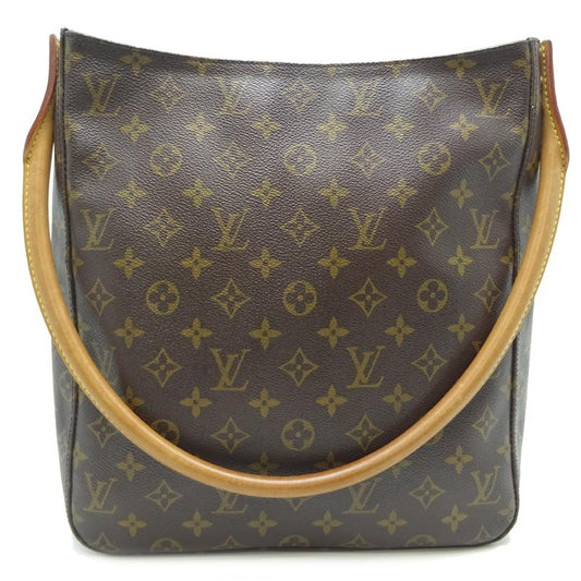 LOUIS VUITTON 正品复古 LV Looping GM M51145 单肩包 Monogram 棕色 女款