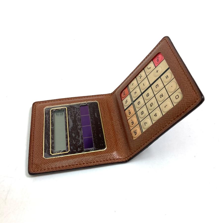 LOUIS VUITTON Authentic Vintage LV Monogram Calculator Miscellaneous Goods Monogram Canvas Brown