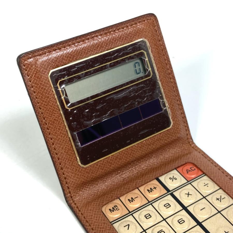 LOUIS VUITTON Authentic Vintage LV Monogram Calculator Miscellaneous Goods Monogram Canvas Brown