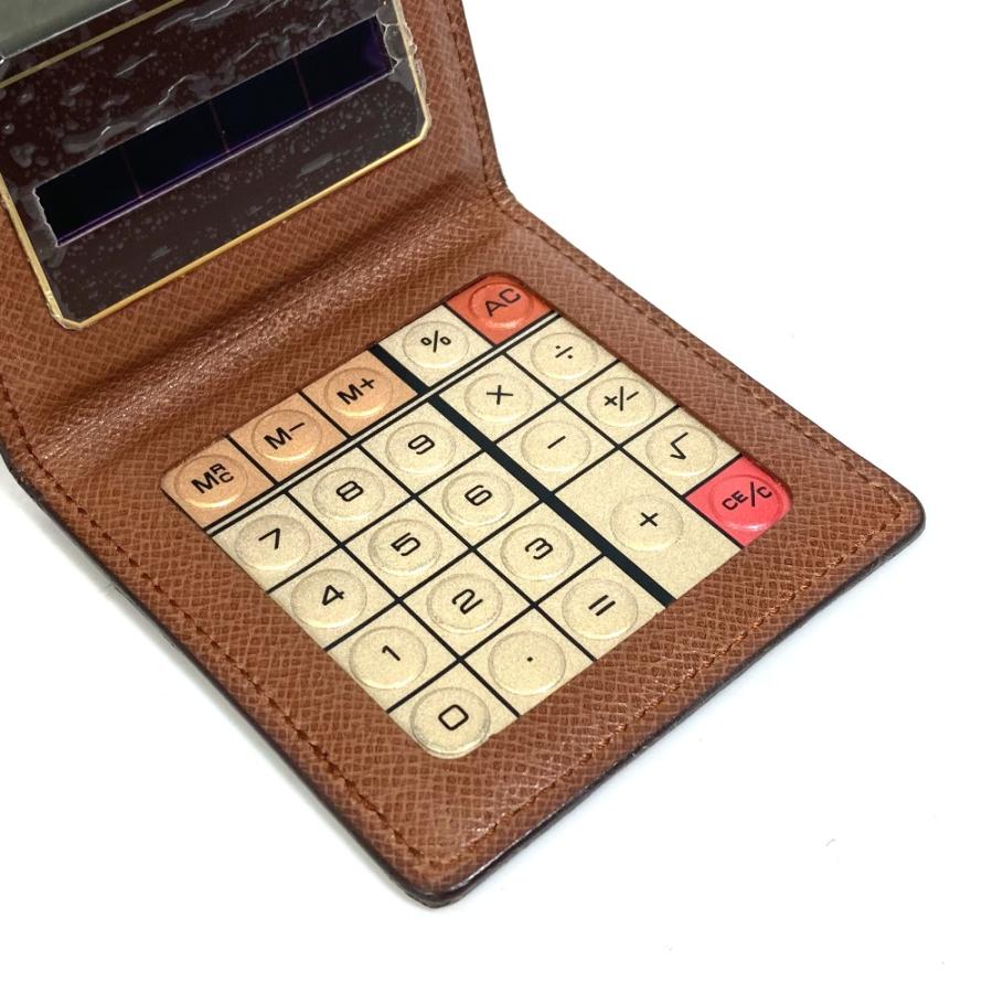 LOUIS VUITTON Authentic Vintage LV Monogram Calculator Miscellaneous Goods Monogram Canvas Brown