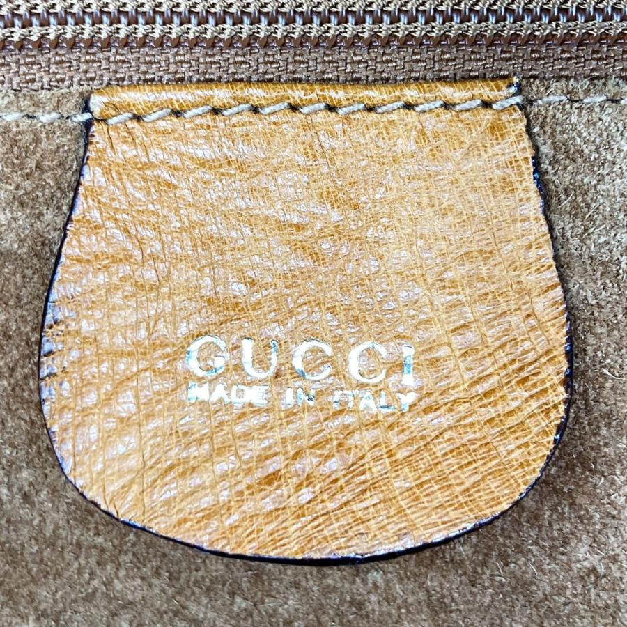 GUCCI Authentic Vintage Ostrich Shoulder Bag Tote Bag Brown