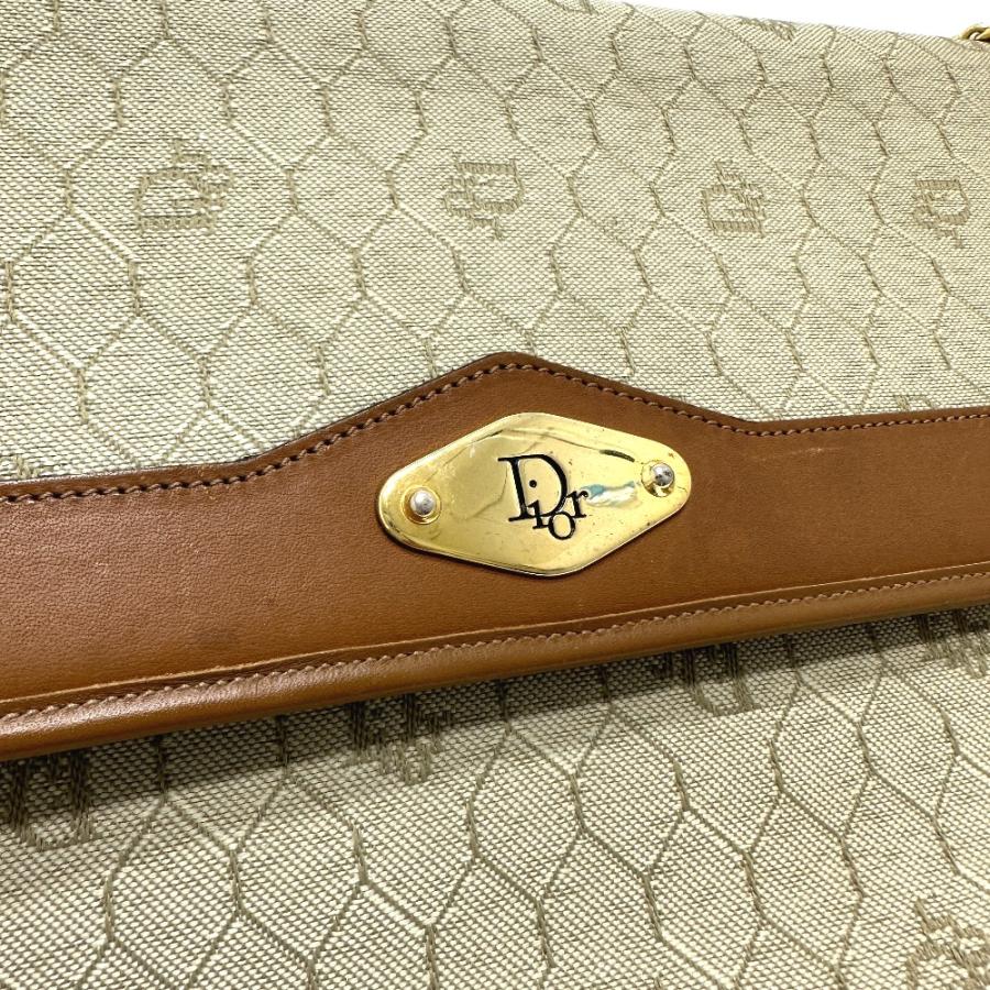 Christian Dior Authentic Vintage Logo Honeycomb Chain Shoulder Bag